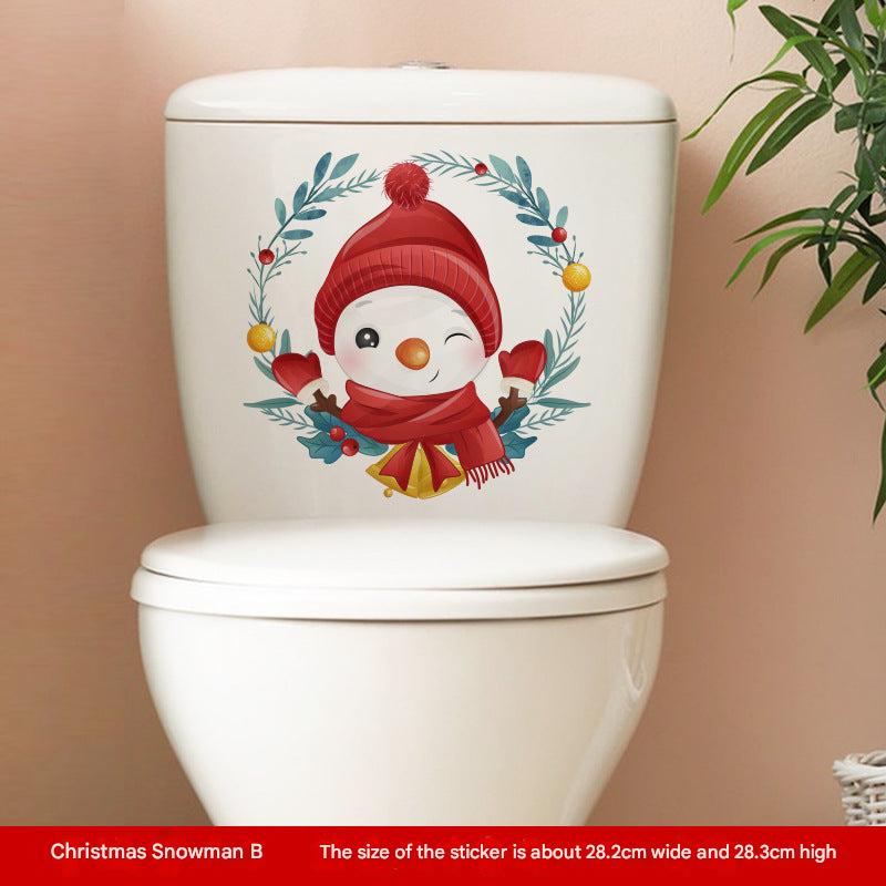 Waterproof toilet sticker featuring Santa Claus