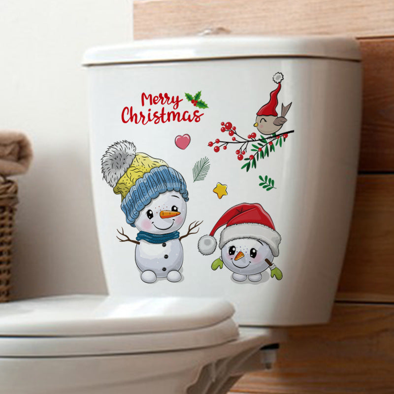 Fun holiday sticker Santa design for toilet