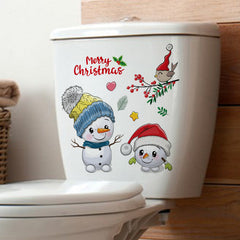 Fun holiday sticker Santa design for toilet