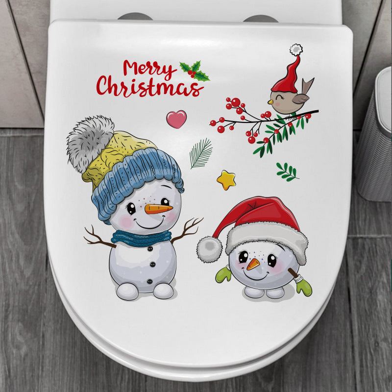 Waterproof toilet sticker featuring Santa Claus