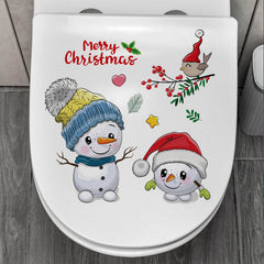 Waterproof toilet sticker featuring Santa Claus