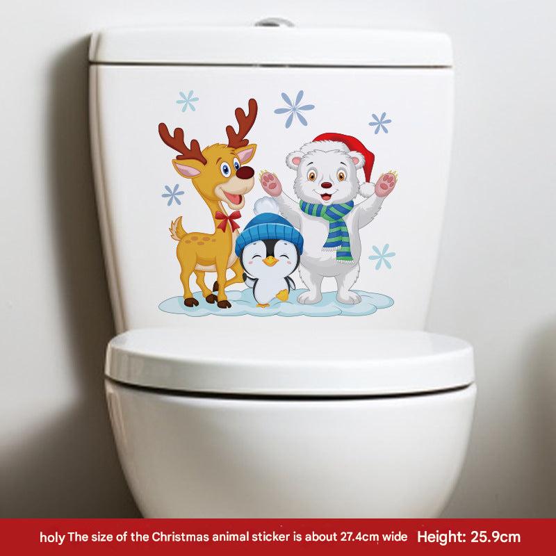 Adhesive Santa holiday sticker for toilet use