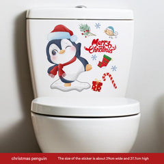 Christmas themed waterproof toilet decal