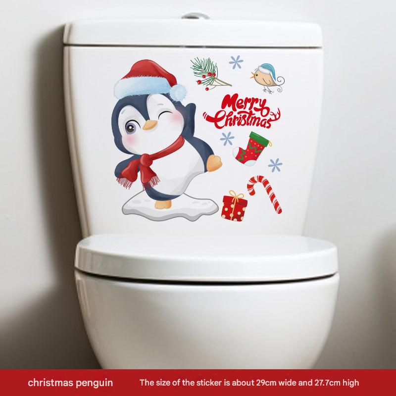Christmas themed waterproof toilet decal