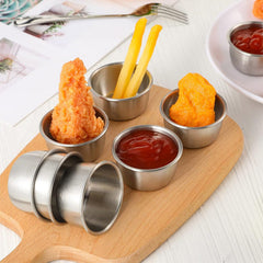 compact dipping cups for travel with sauce lids