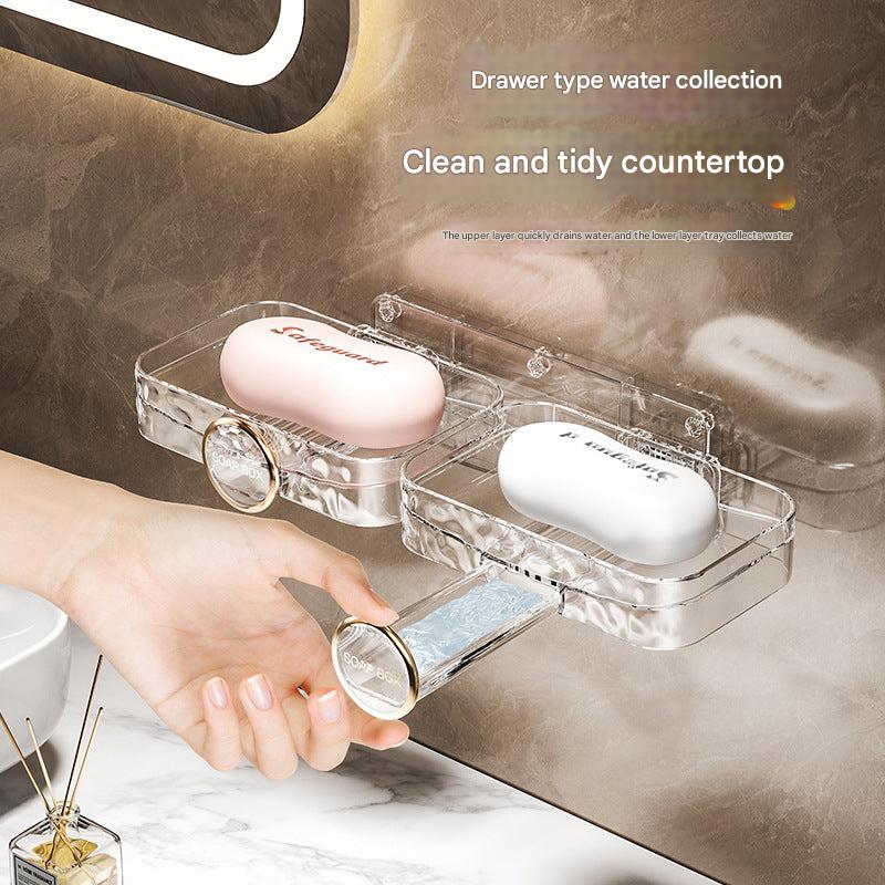 Soap holder design with double-layer shelf