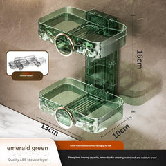 White soap holder showcased in bathroom