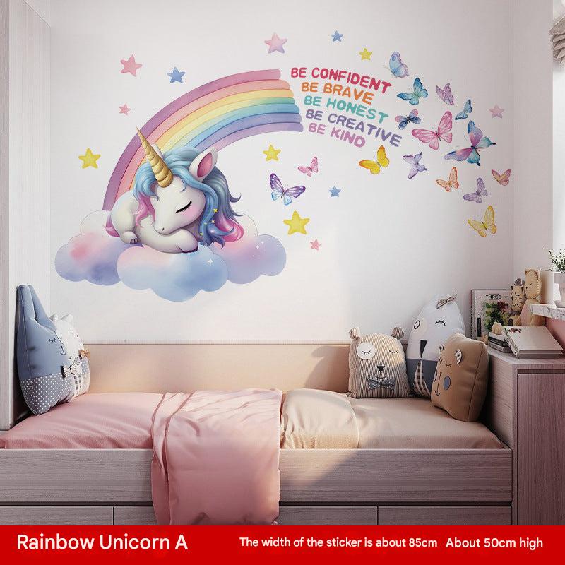 Playful unicorn designs on removable wall art