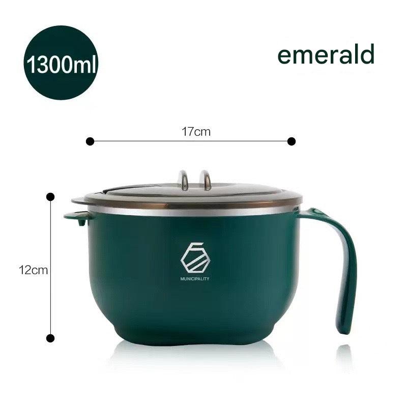 Bowl in use for pasta draining