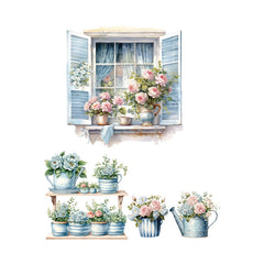 Creating a window effect with floral wall sticker