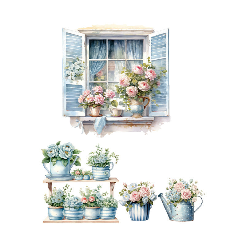 Creating a window effect with floral wall sticker