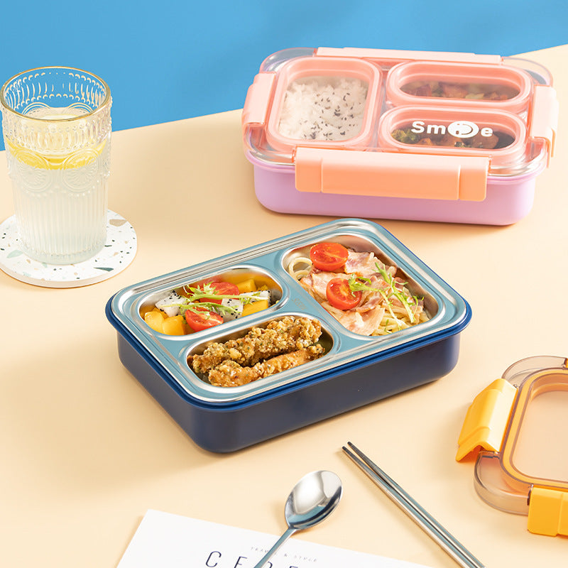Stylish Dual-Compartment Stainless Steel Bento Box 4