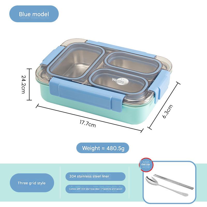 Stylish Dual-Compartment Stainless Steel Bento Box 6