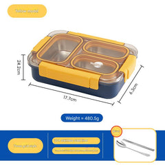 Stylish Dual-Compartment Stainless Steel Bento Box 7