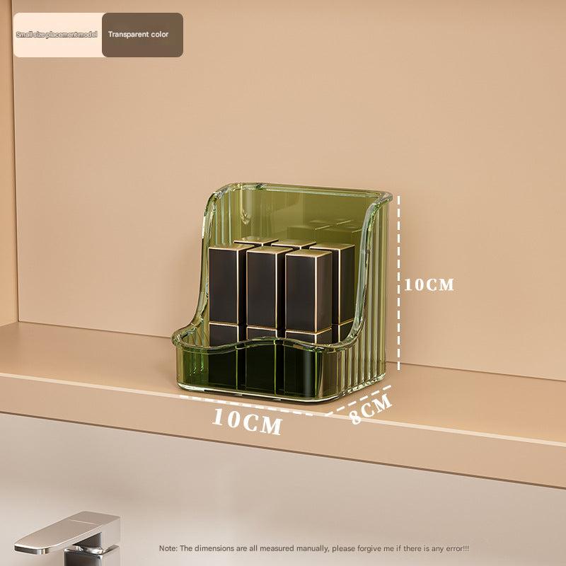 Transparent wall-mounted storage for beauty products