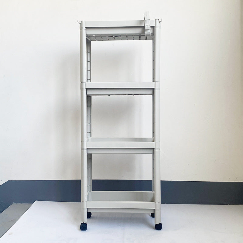 Compact storage rack with adjustable shelves