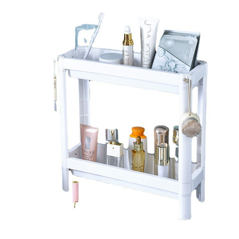 Compact storage rack with adjustable shelves
