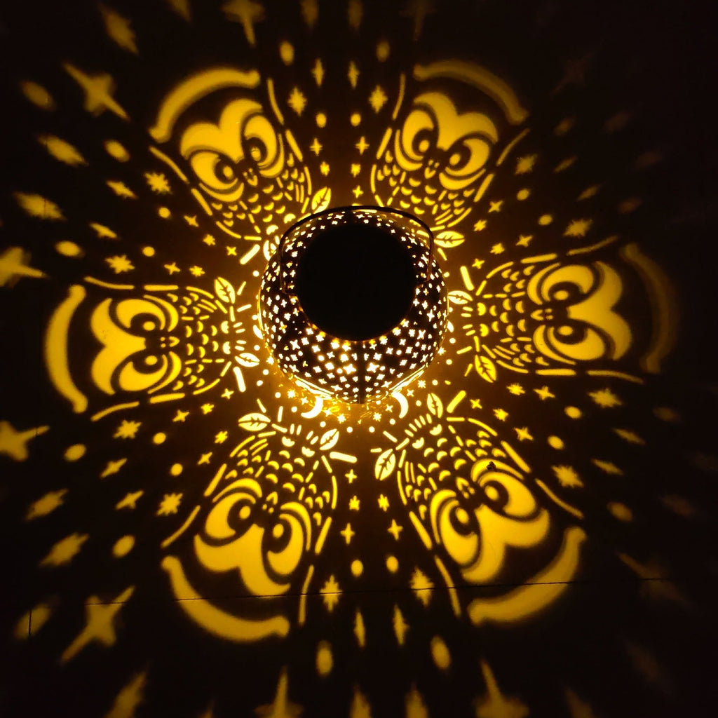 Close-up of owl projection on a wall