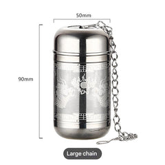 stainless steel tea infuser in use