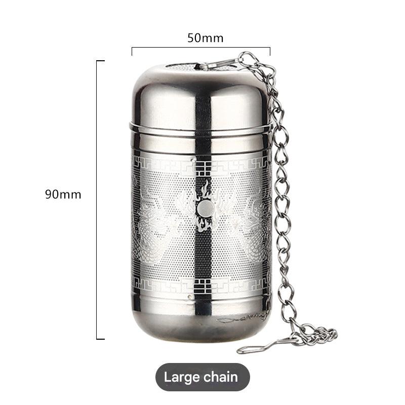 stainless steel tea infuser in use