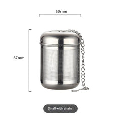 stainless steel tea infuser in use