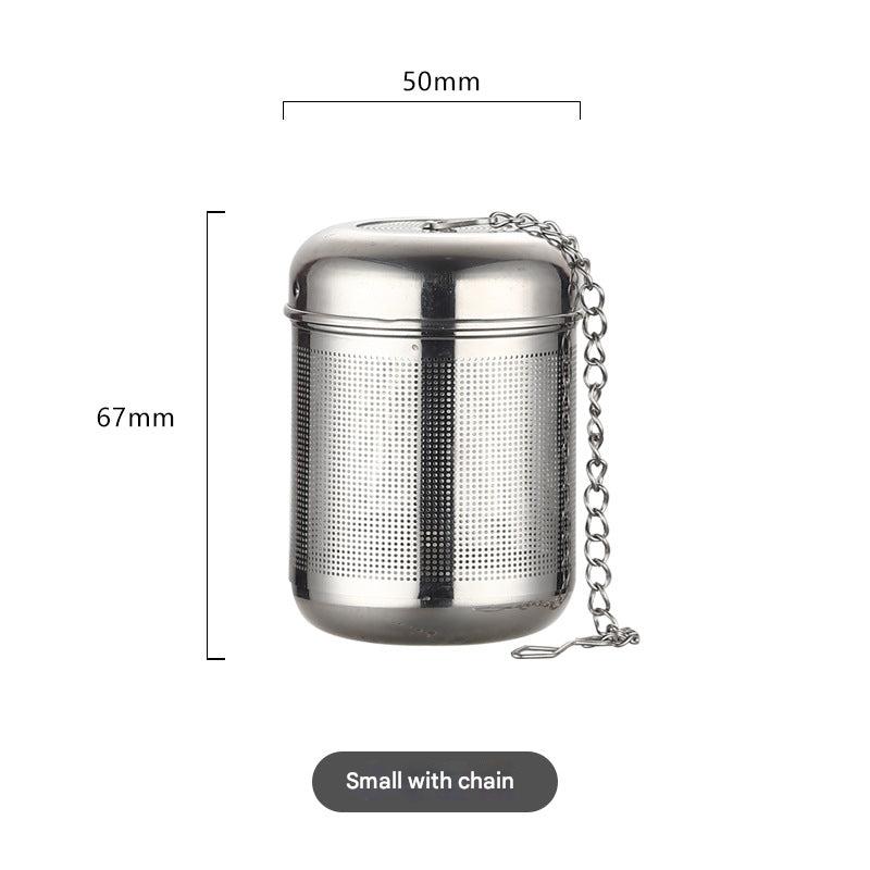 stainless steel tea infuser in use