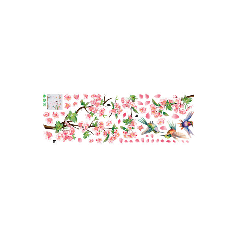 Self-adhesive hummingbird wall stickers on display