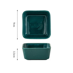 Close-up of ceramic divided snack plate