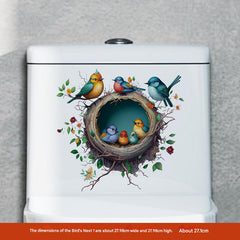 Cartoon bird nest toilet sticker design 6