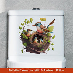Cartoon bird nest toilet sticker design 7