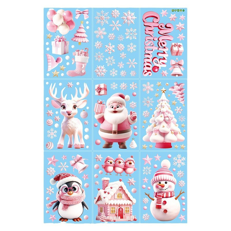 Pink Christmas stickers in various designs 5