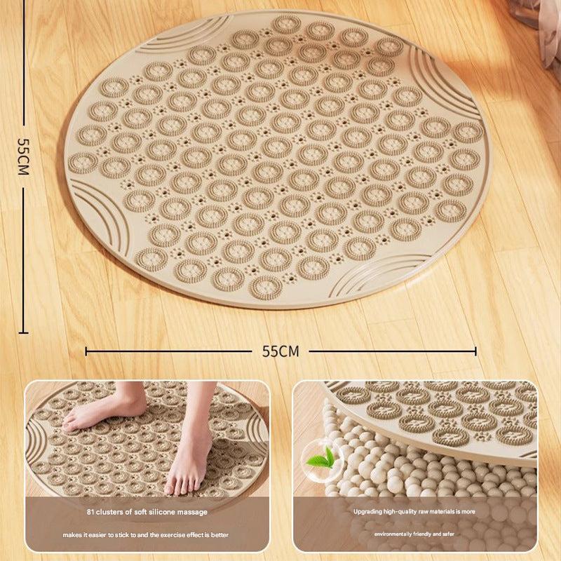 Foot massage experience with silicone mat