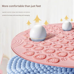 Non-slip massage mat being used for exercise