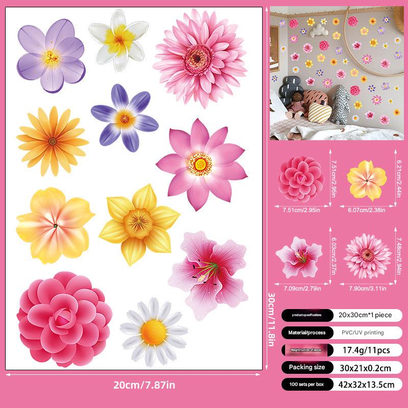 Self-adhesive floral wall art for nursery