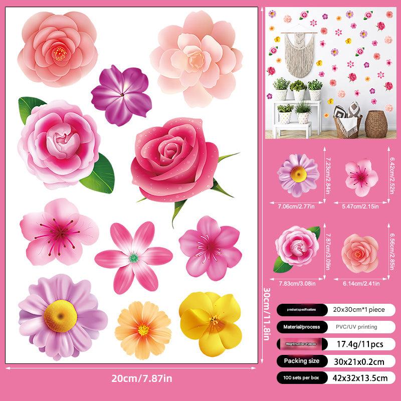 Vibrant flower wall sticker for kids room