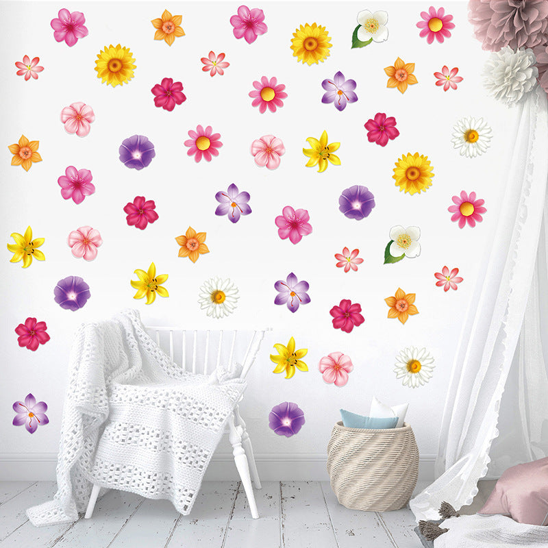 Vibrant flower wall sticker for kids room