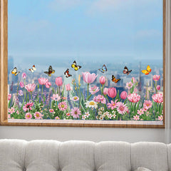 Vibrant butterfly window cling close-up 2