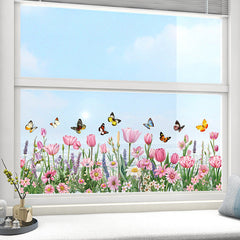 Colourful static cling butterflies on window 3