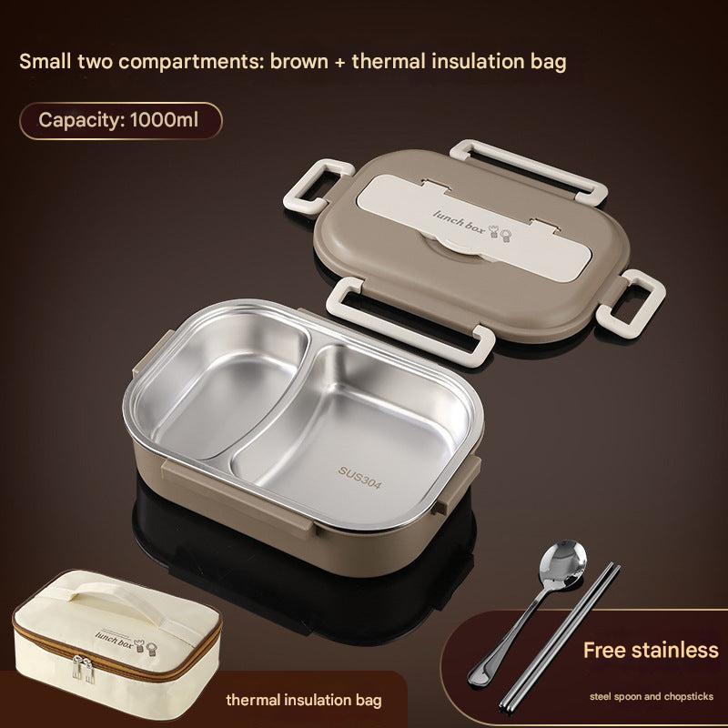 opened stainless steel lunch container