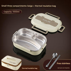 opened stainless steel lunch container