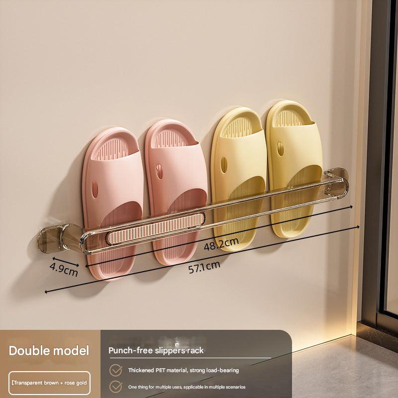 Stylish wall-mounted bathroom slipper rack in white