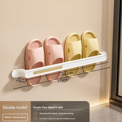 Space-saving wall rack for organised slippers