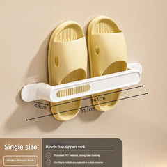 Durable plastic wall-mounted slipper rack