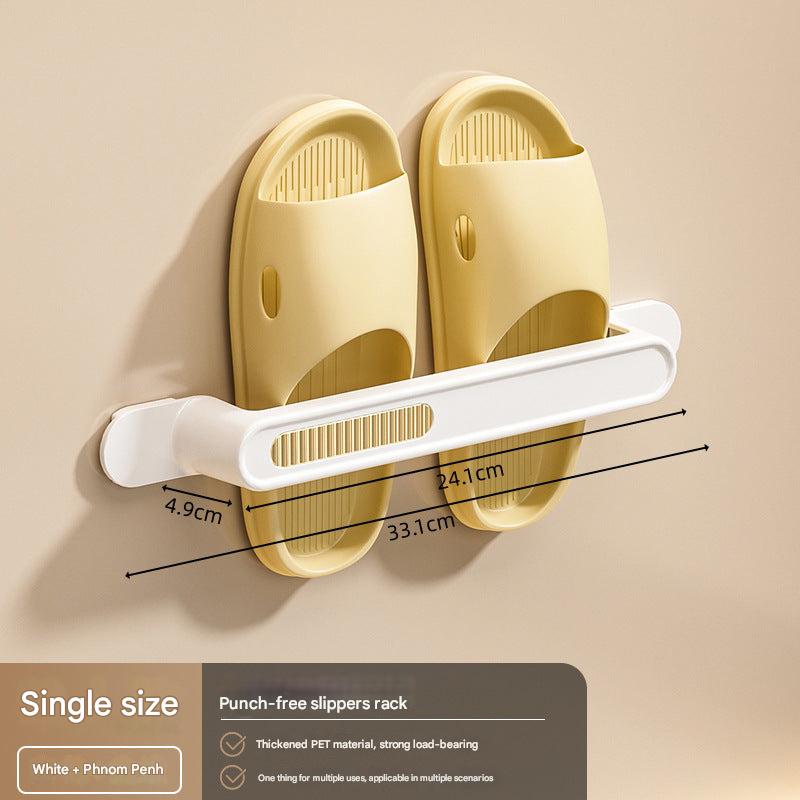 Durable plastic wall-mounted slipper rack