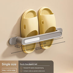 Stylish wall-mounted bathroom slipper rack in white