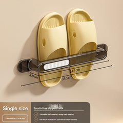 Space-saving wall rack for organised slippers