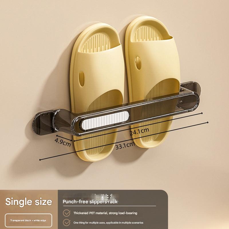Space-saving wall rack for organised slippers