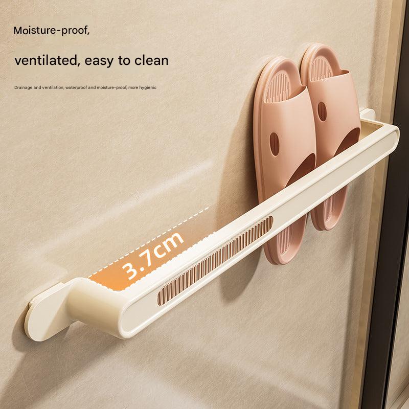 Durable plastic wall-mounted slipper rack