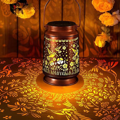 Charming garden lights among plants