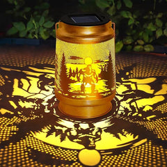 Beautiful solar-powered hummingbird lantern